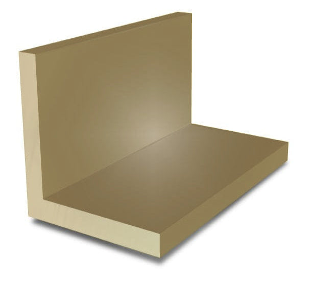 25.4mm x 25.4mm x 6.3mm (1" x 1" x 1/4") Brushed Polished Brass Angle